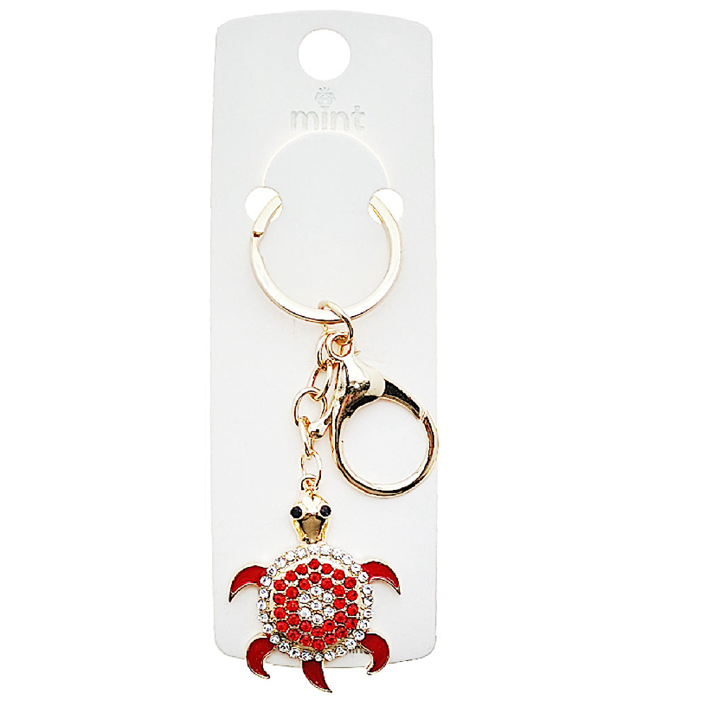 JK49024 - Rhinestone Turtle Keychain