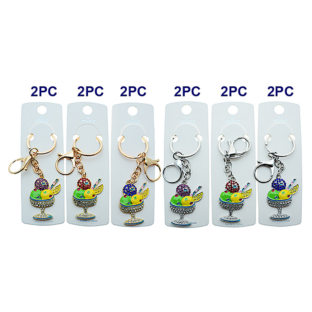 Rhinestone Enamel Sorbet Keychain