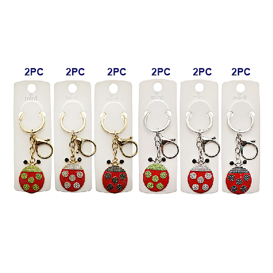 Rhinestone Ladybug Keychain