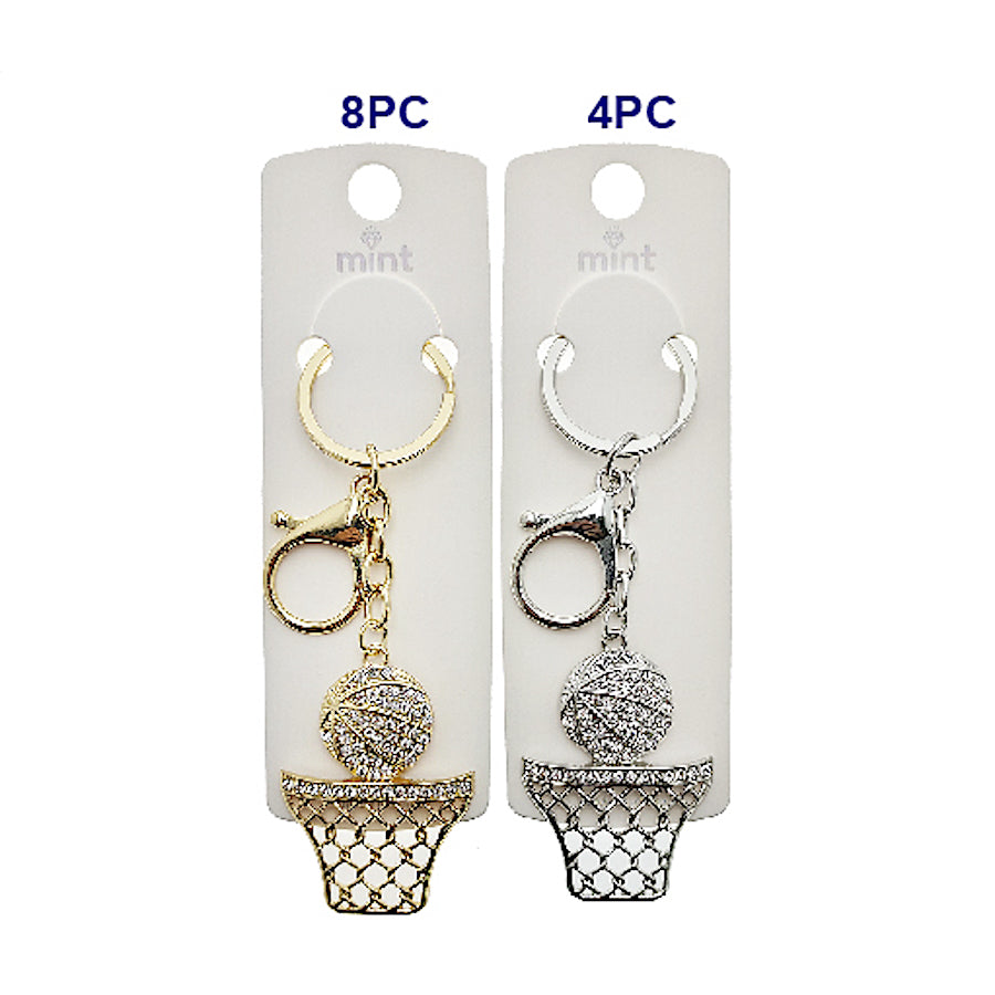 Rhinestone Basketball Hoop Keychain