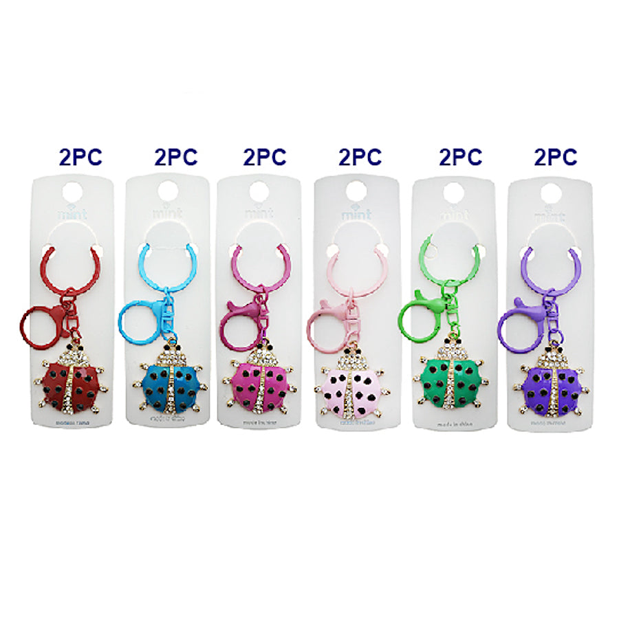 Rhinestone Ladybug Keychain