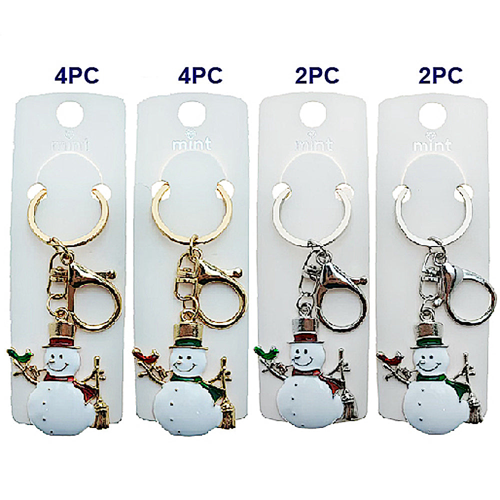 Enamel Snowman Keychain