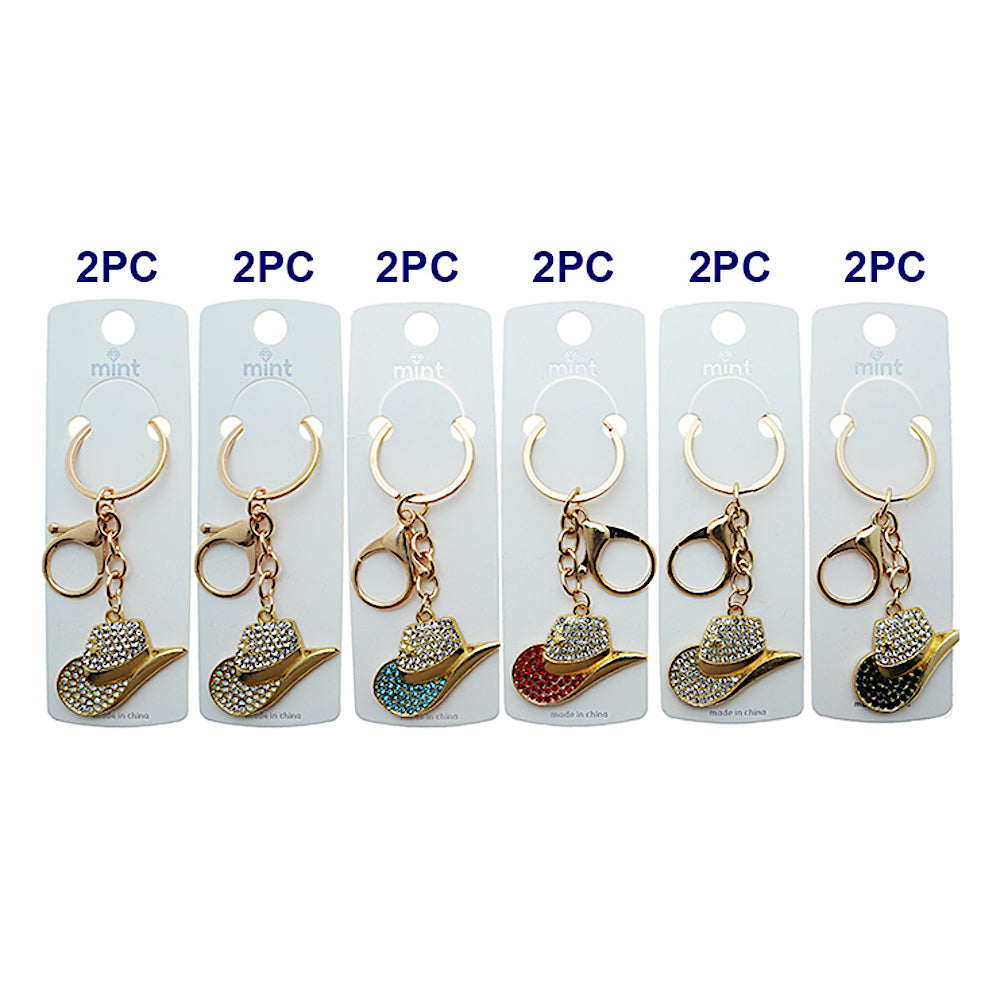 Rhinestone Western Cowboy Hat Keychain