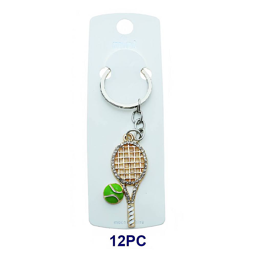 Rhinestone Tennis Racket Keychain