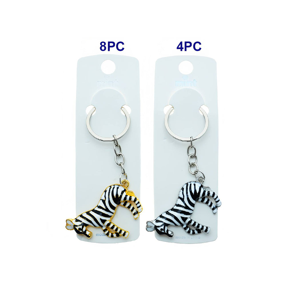 Enamel Zebra Keychain