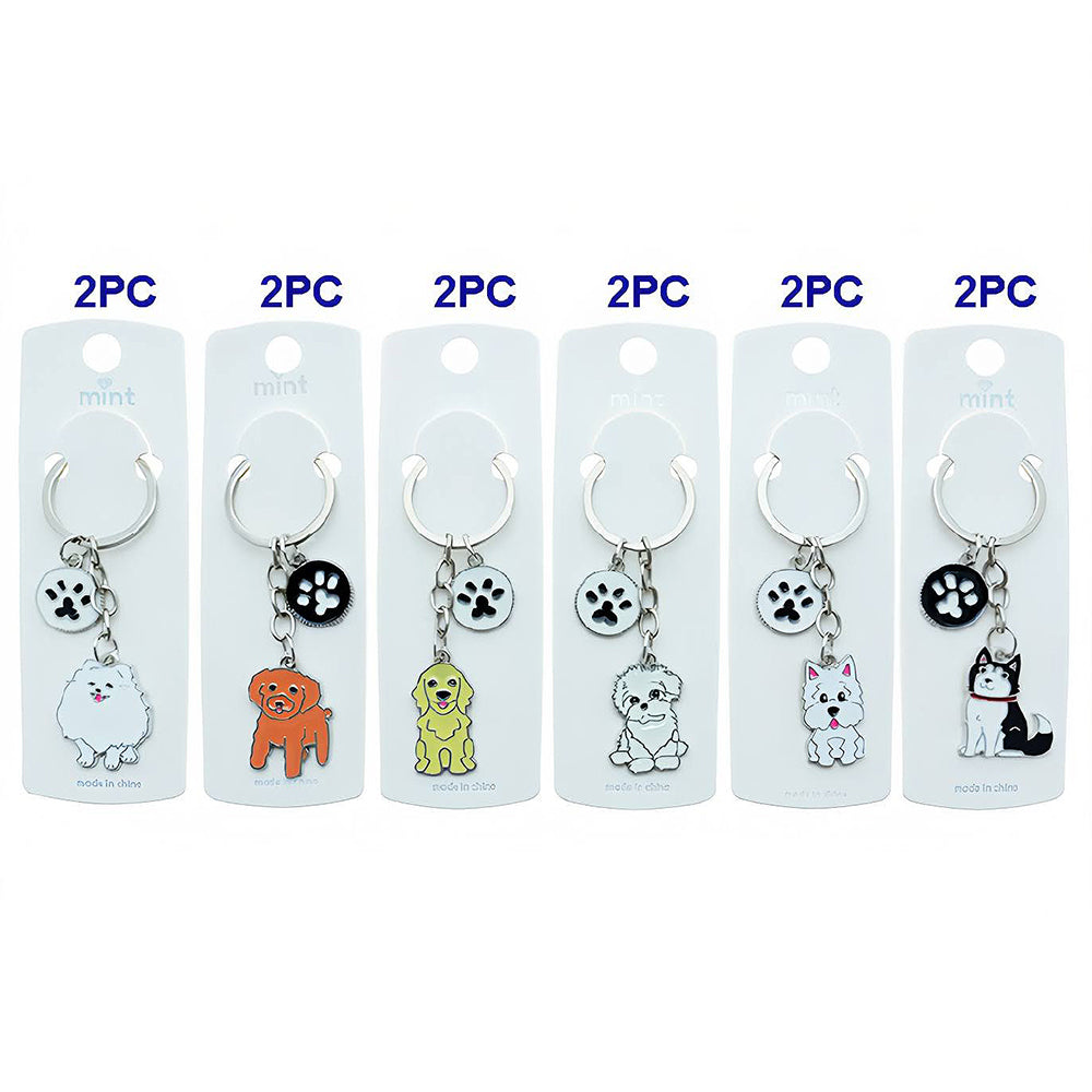 Enamel Dog Charm Keychain