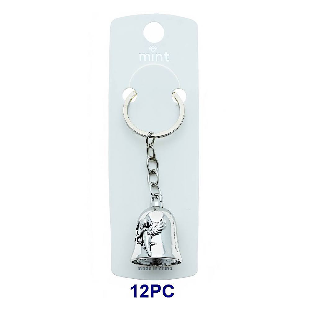 Silver Bell Angel Keychain