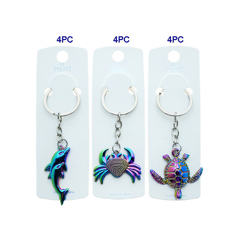 Iridescent Oil Slick Sea Life Keychain