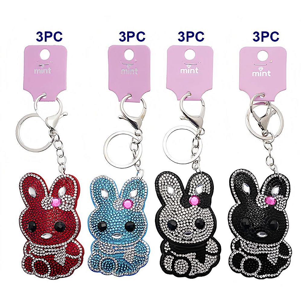 Rhinestone Darling Rabbit Keychain