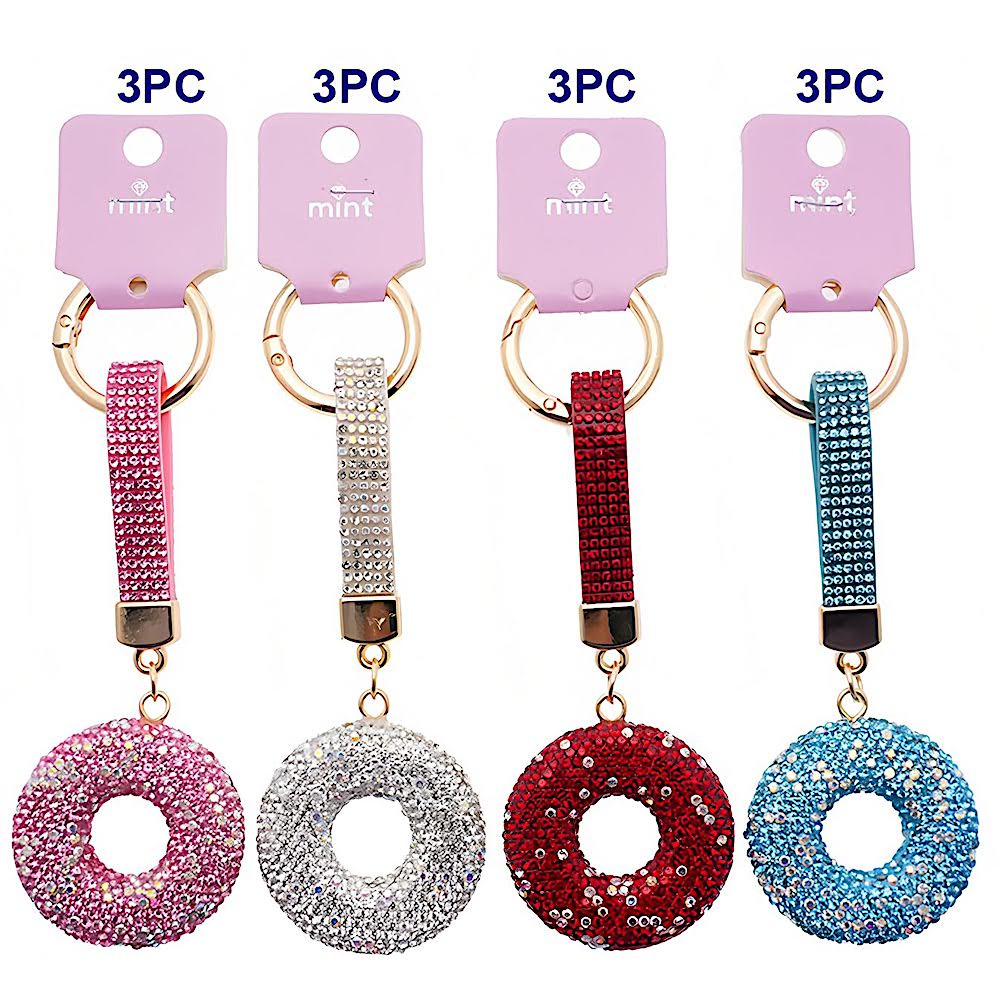 Rhinestone Pavé Donut Keychain