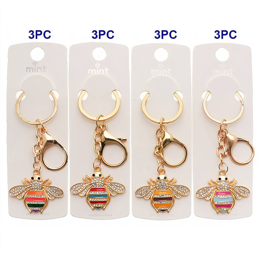 Rhinestone Honey Bee Keychain