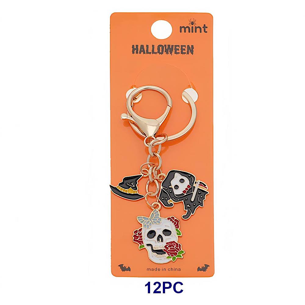Halloween Enamel Reaper Ghost Keychain