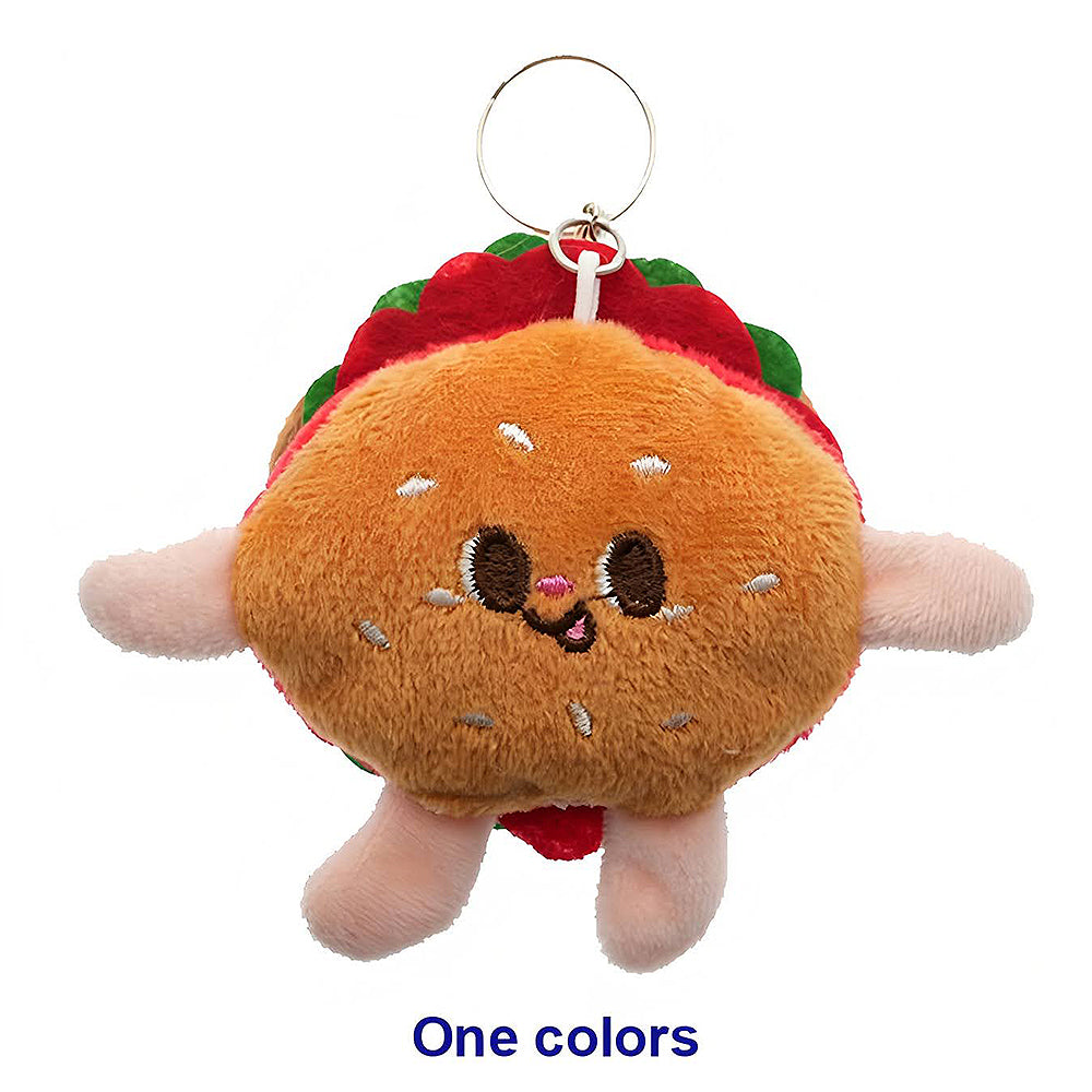 Cute Burger Plushie Keychain