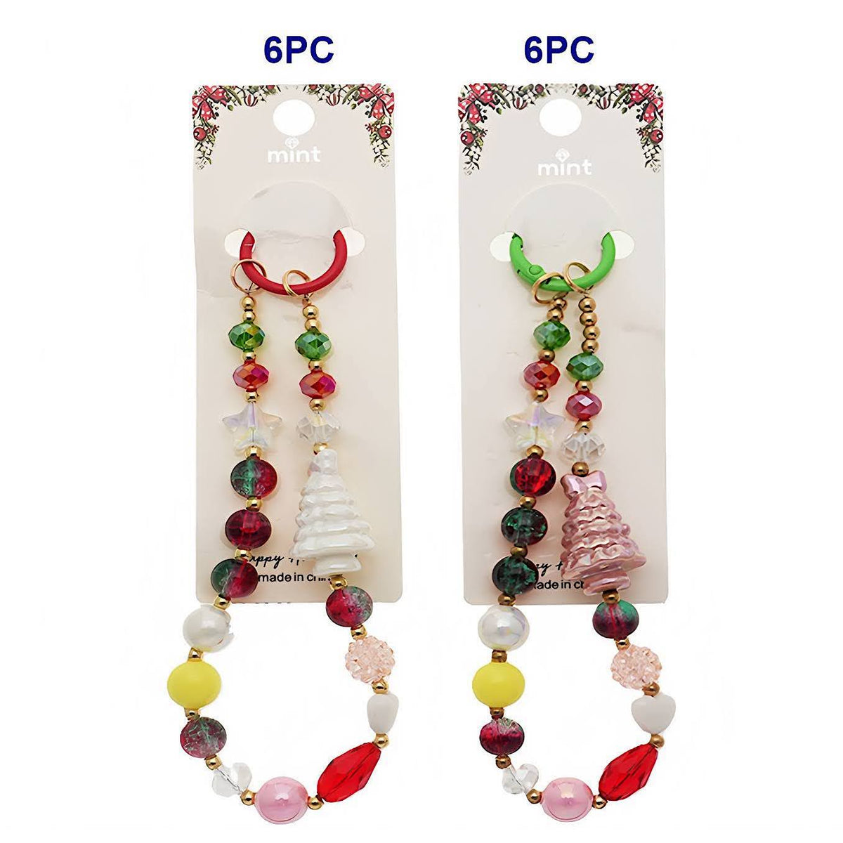 Christmas Beaded Charm Keychain