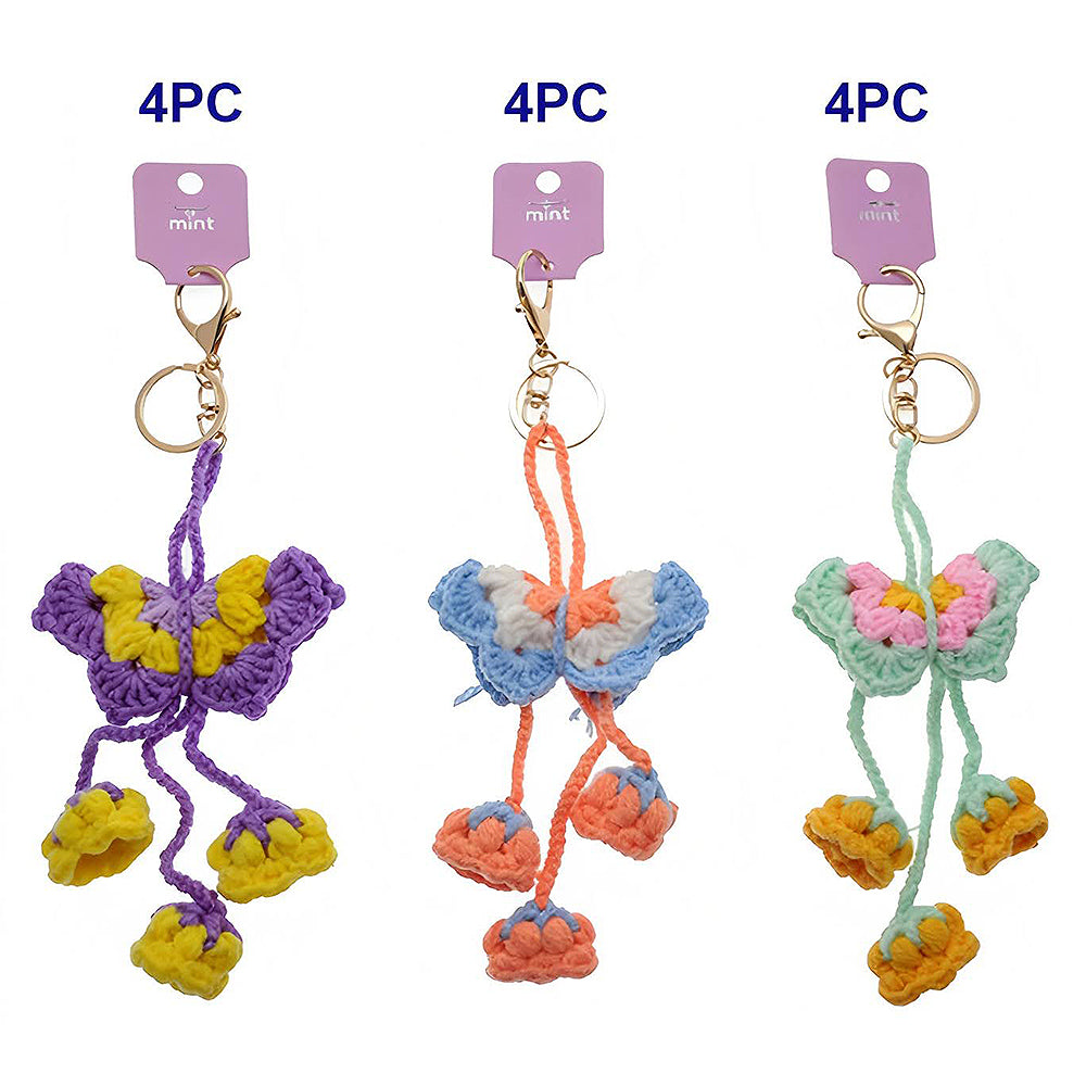 Crochet Flower Dangle Keychain