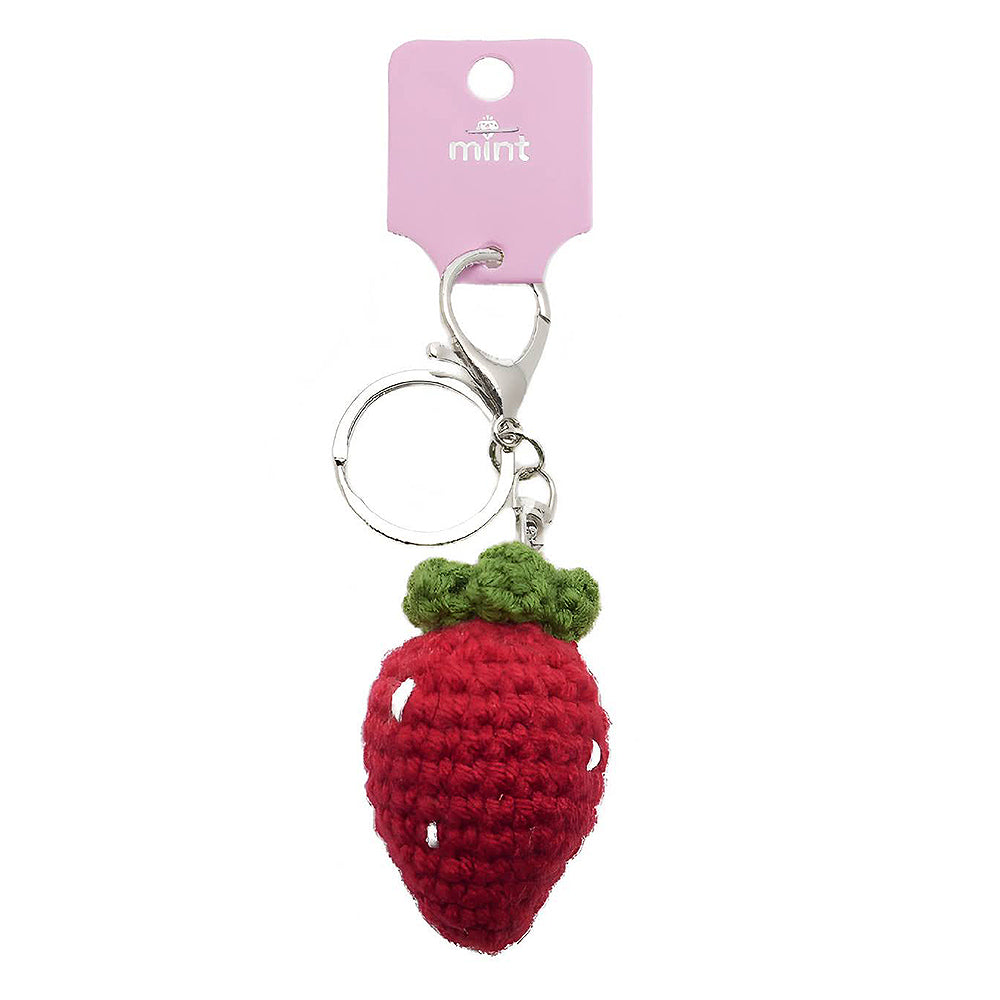 Crochet Strawberry Keychain