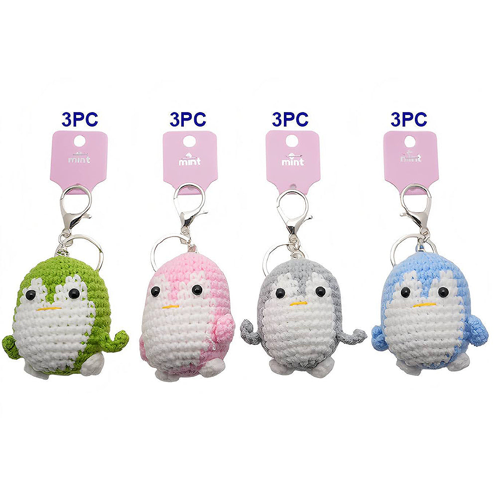Crochet Round Penguin Keychain