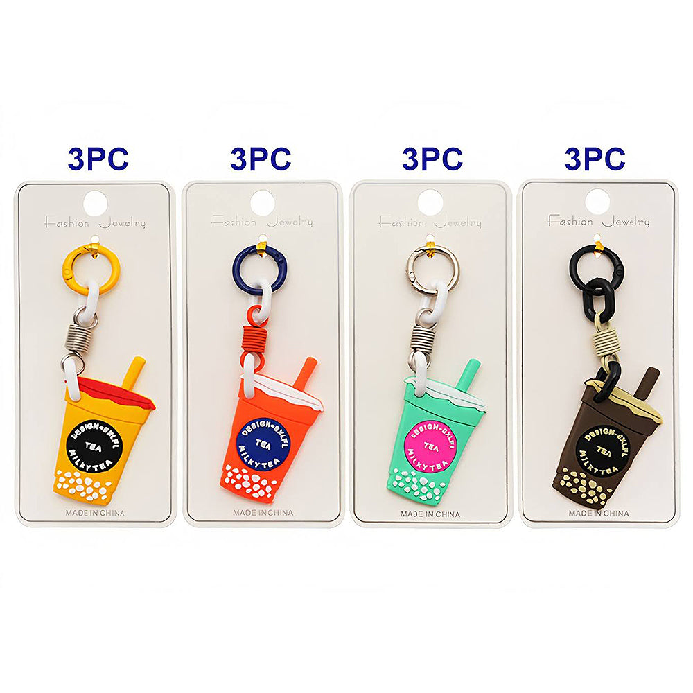 Boba Milk Tea Rubber Keychain