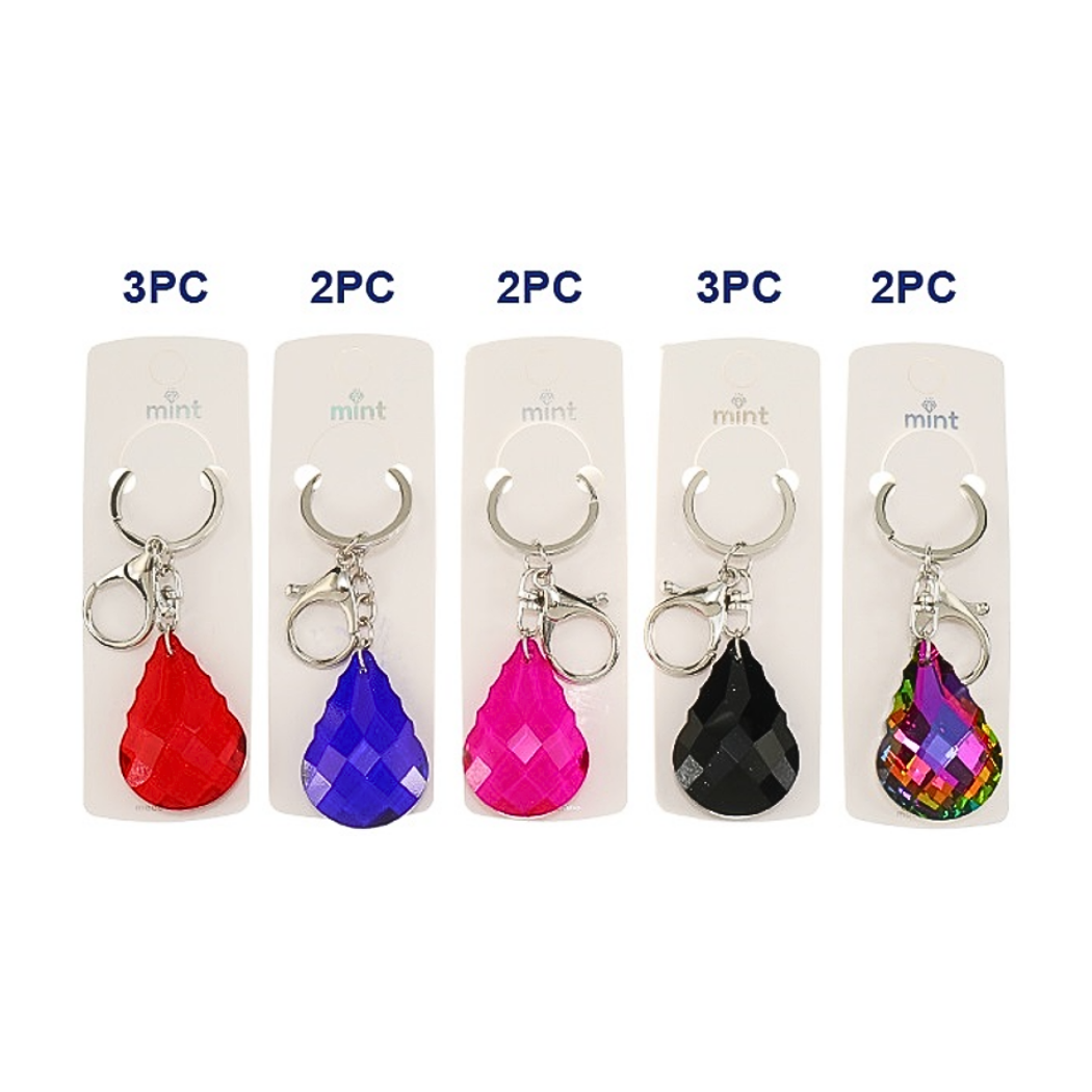 Iridescent Crystal Teardrop Keychain