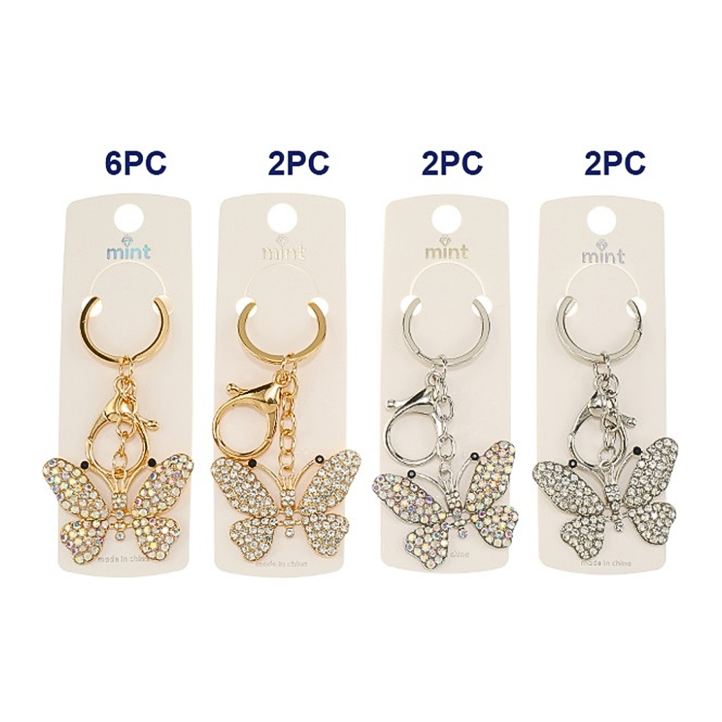 Rhinestone Butterfly Keychain