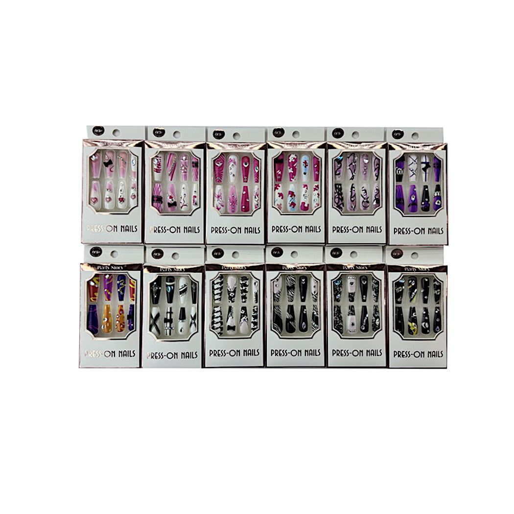 Long Coffin Art Press On Nails