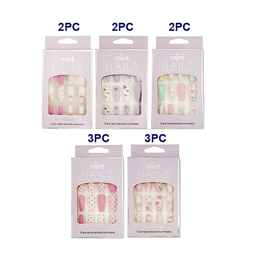 Medium Coffin Pastel Art Press On Nails