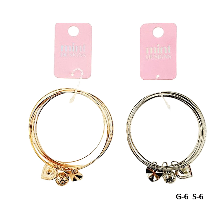 Heart Charm Bangle Bracelet