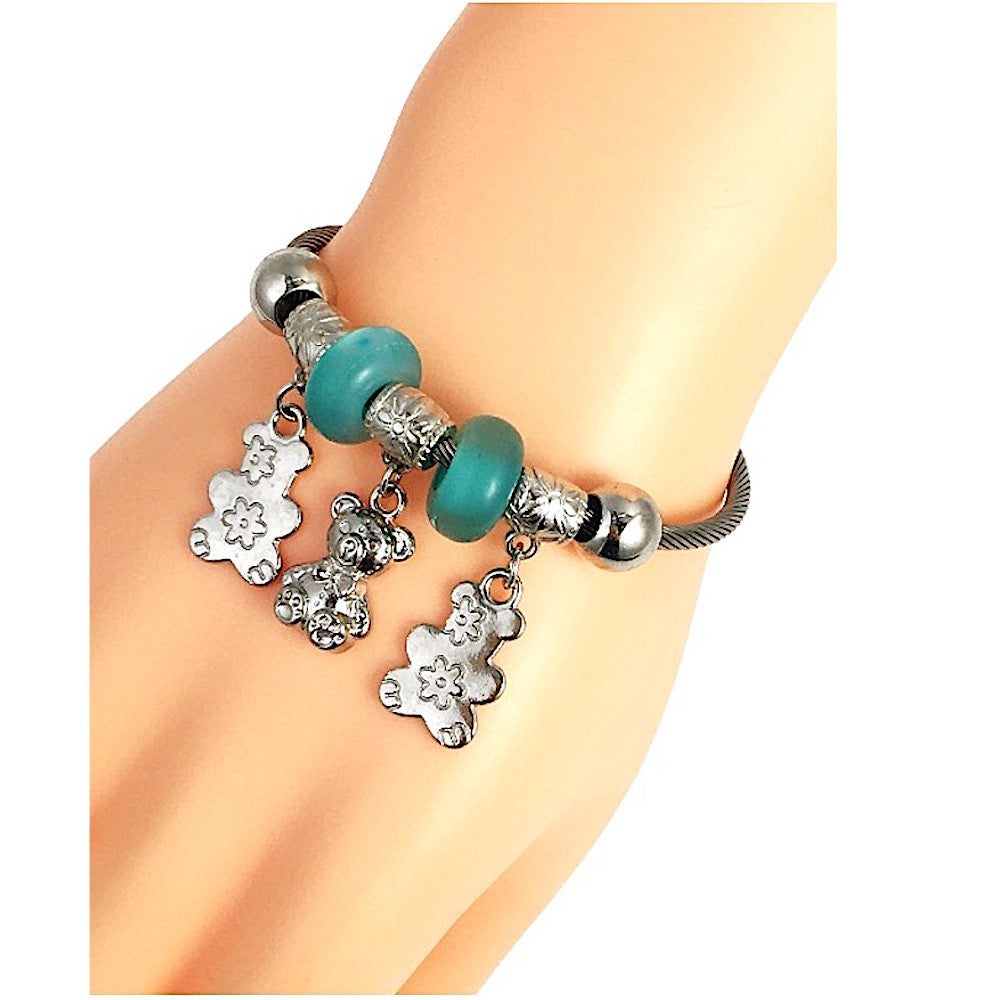 SB257 - Teddy Bear Charm Bracelet