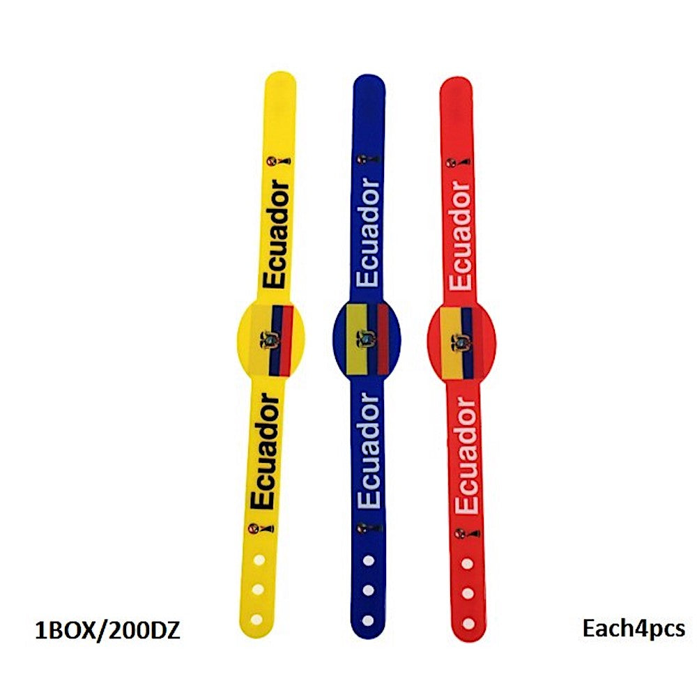 Ecuador Sports Fan Adjustable Silicone Wristband