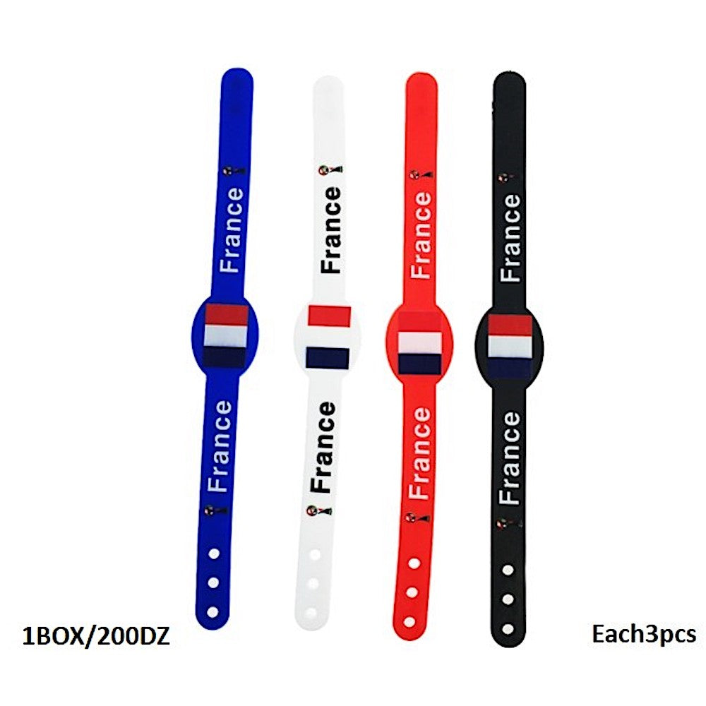 France Sports Fan Adjustable Silicone Wristband