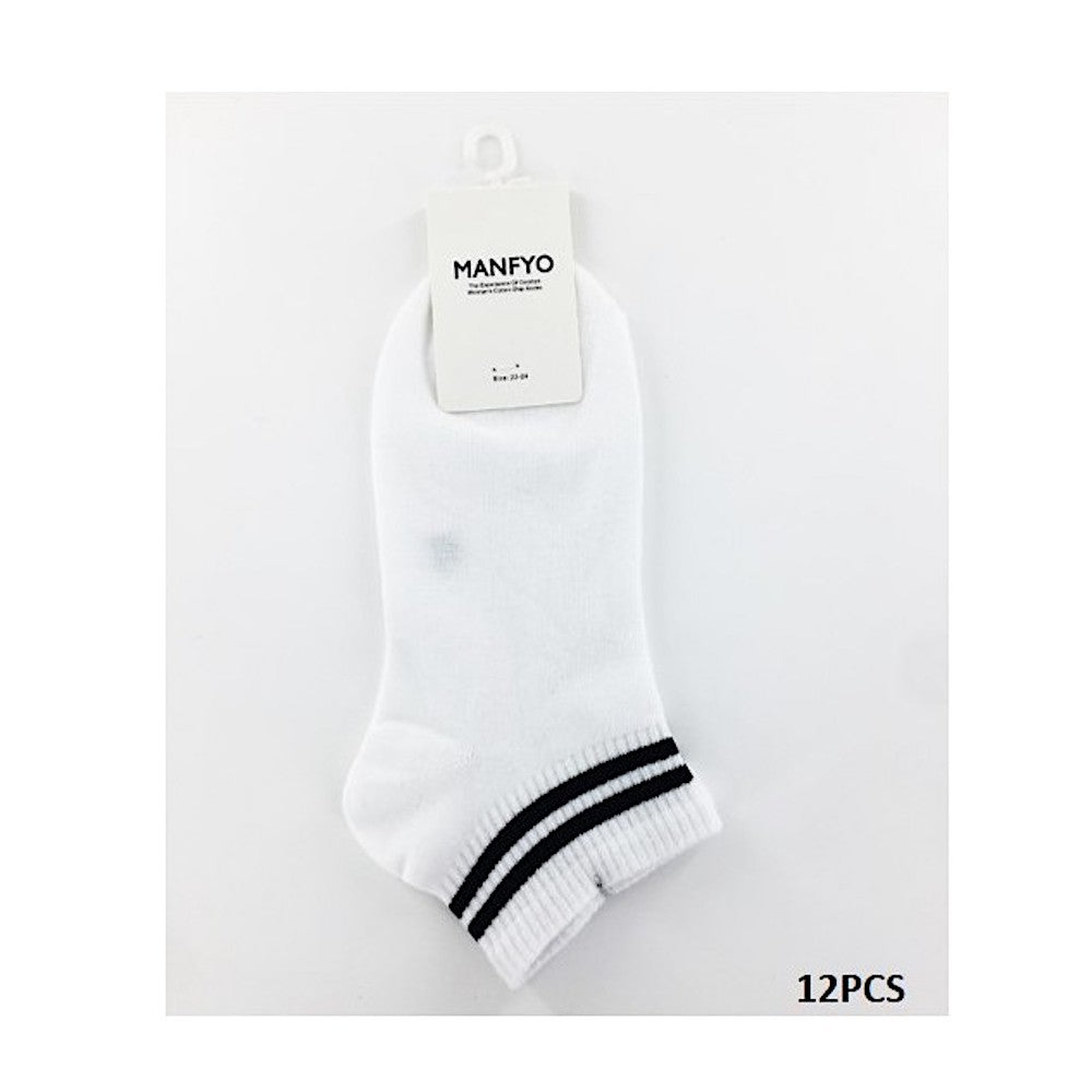 SX079 - Women's White Striped Socks