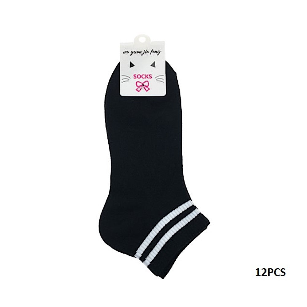 SX105 - Women's Black Striped Socks