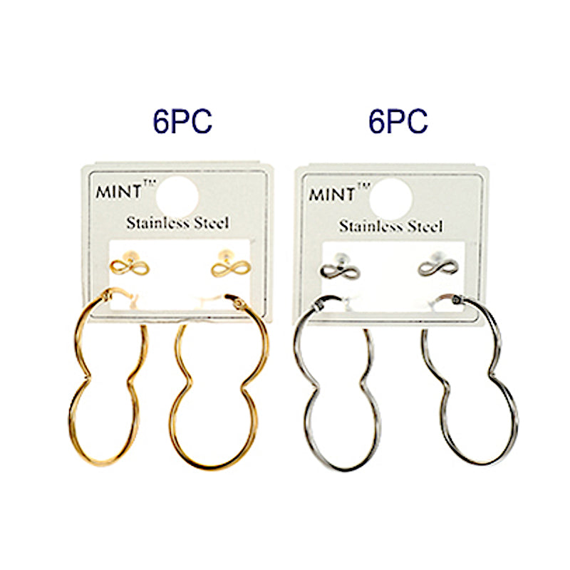 TE1230 - Stainless Steel Infinity Stud & Hoop Set