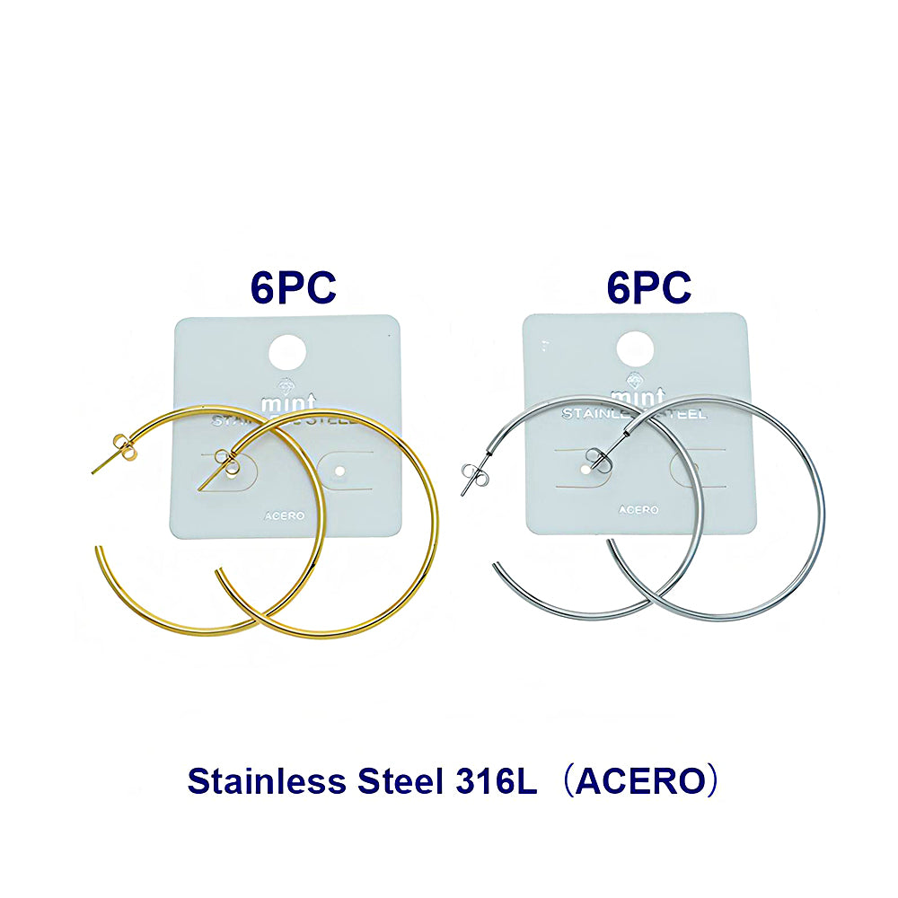 5CM Stainless Steel Thin Tube Hoops