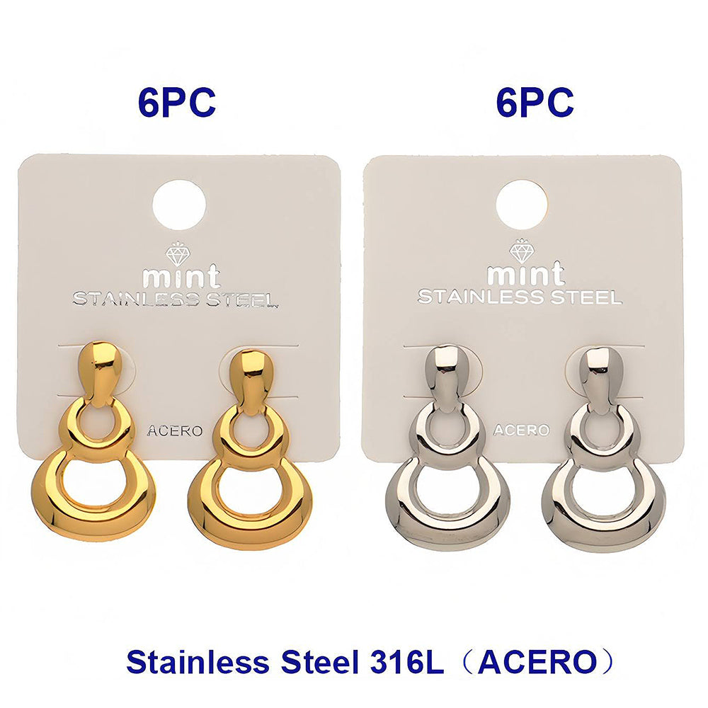 Stainless Steel Double Circle Earrings