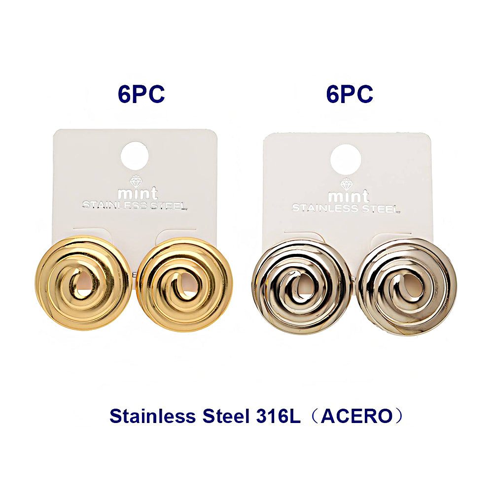Stainless Steel Spiral Earring