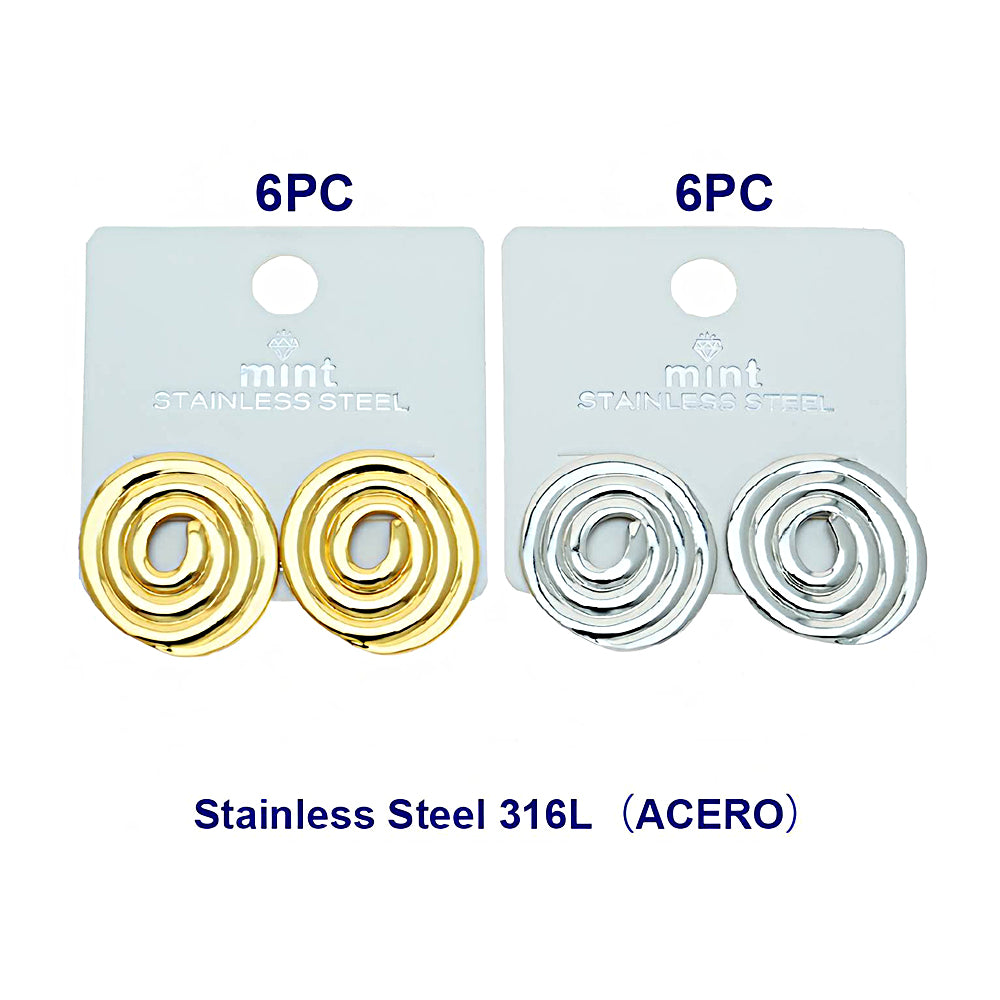 Stainless Steel Spiral Earring