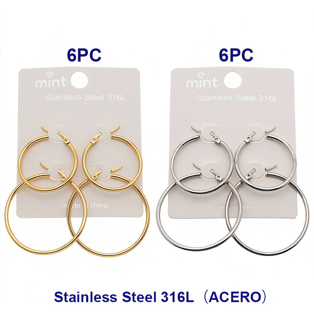 Stainless Steel 2 Piece Hoop Set (30/40MM)