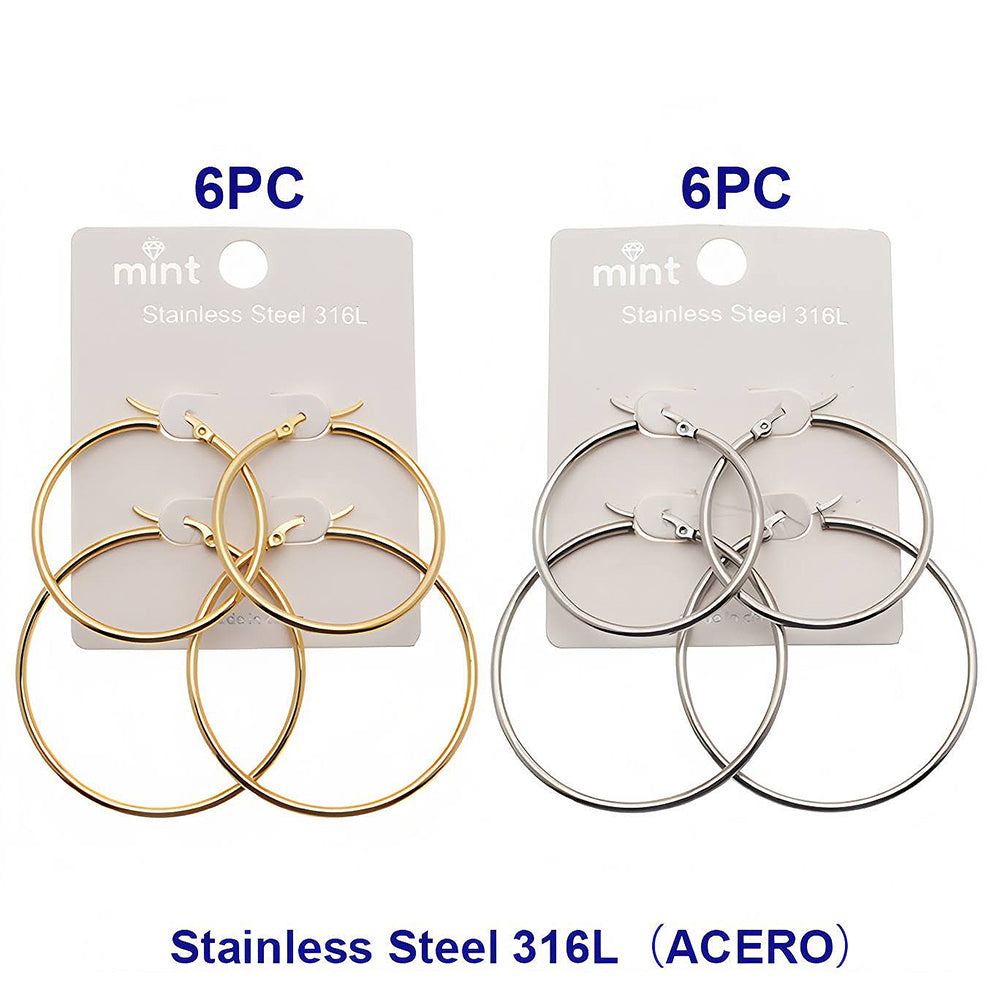 Stainless Steel 2 Piece Hoop Set (40/50MM)