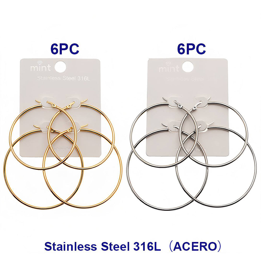 Stainless Steel 2 Piece Hoop Set (50/60MM)