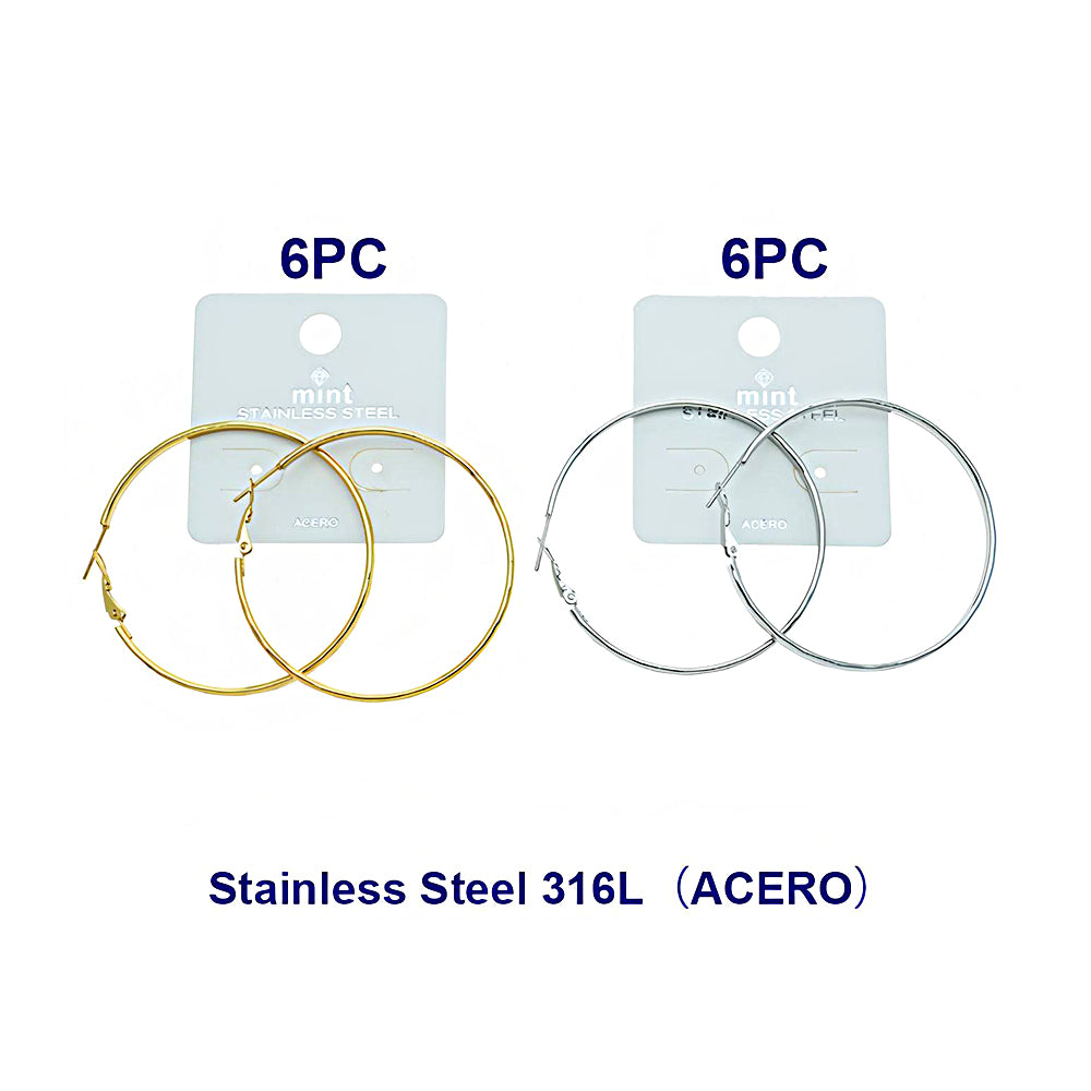 5.3CM Stainless Steel Etched Hoops