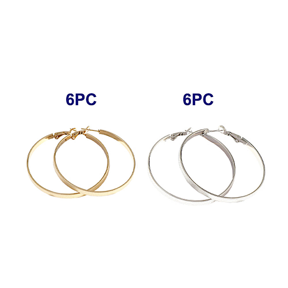 TE1353 - 60MM Stainless Steel Etched Hoops