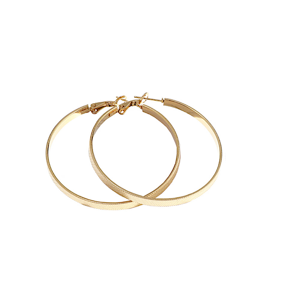TE1353 - 60MM Stainless Steel Etched Hoops