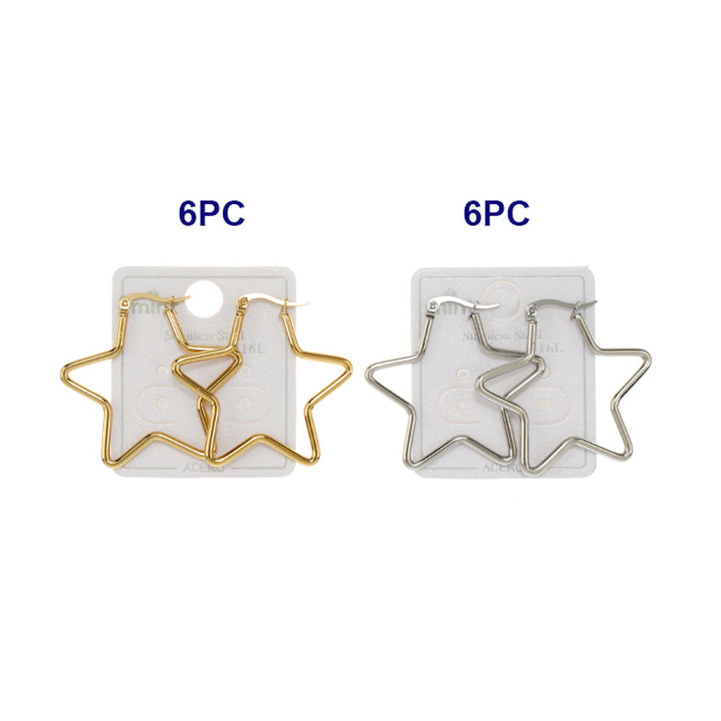 40MM Stainless Steel Star Hoops