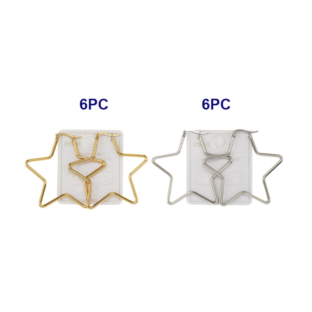 50MM Stainless Steel Star Hoops