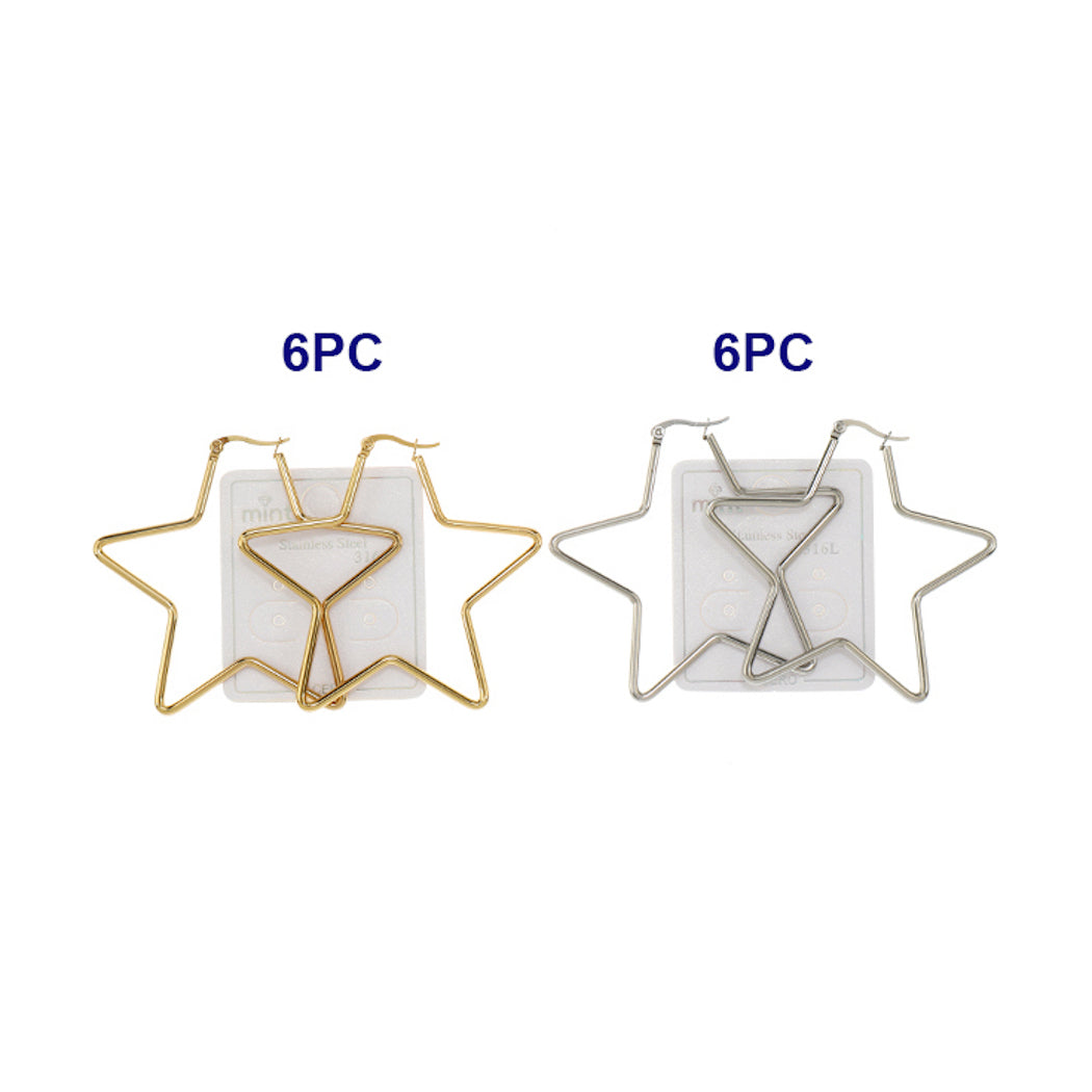 60MM Stainless Steel Star Hoops