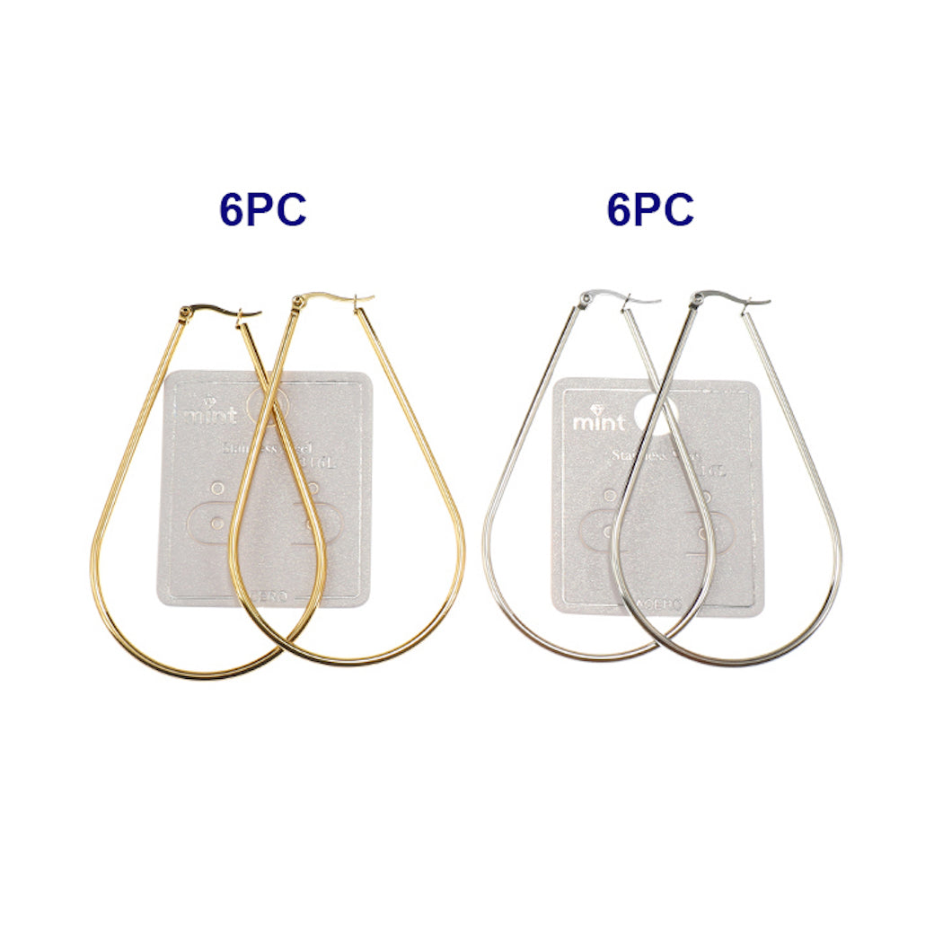 70MM Stainless Steel Teardrop Hoops