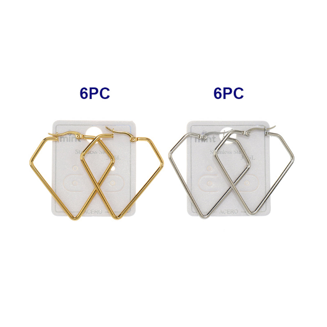 40MM Stainless Steel Diamond Hoops