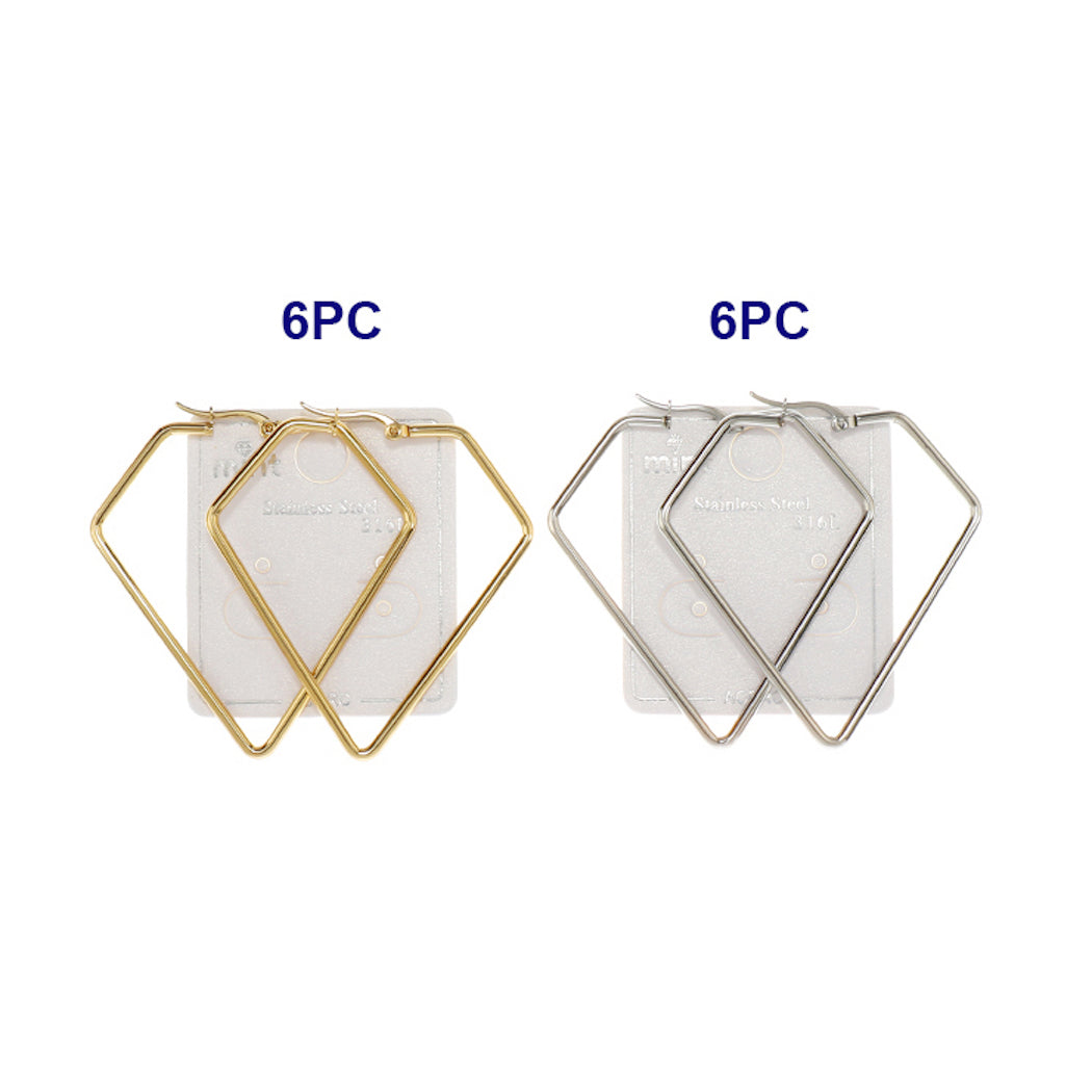 50MM Stainless Steel Diamond Hoops