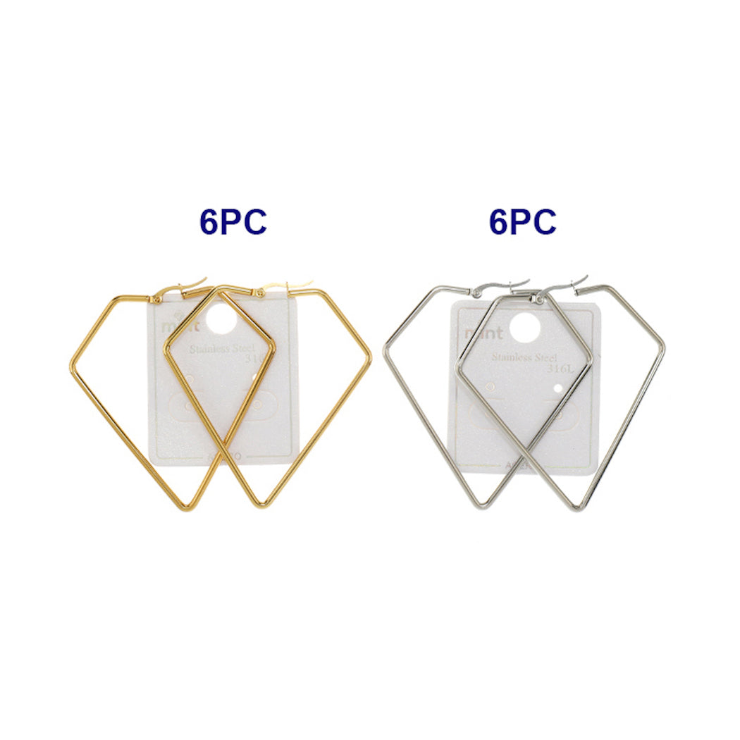 60MM Stainless Steel Diamond Hoops